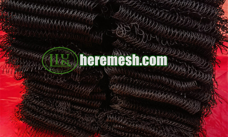 Oxidized black steel cable mesh
